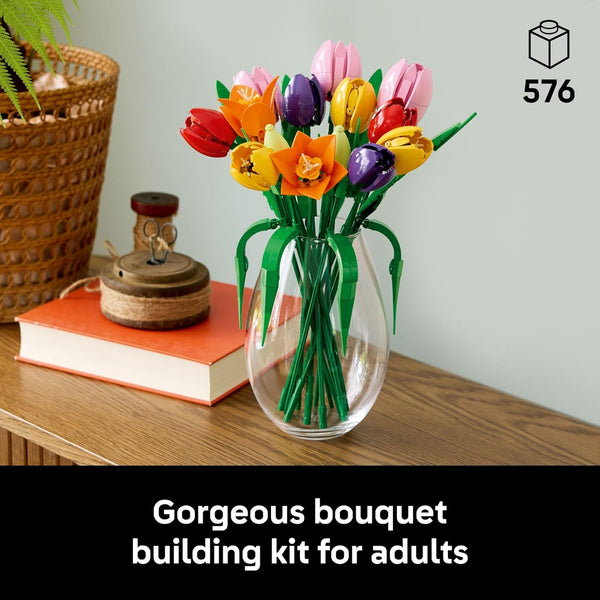 LEGO Botanicals Tulip Bouquet Building Set for Adults - Artificial Flowers Crafting Kit - 11501