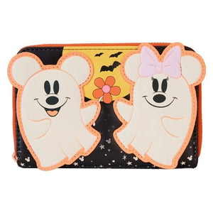 Loungefly Disney Mickey and Friends Halloween Zip-Around Ghost Glow in the Dark Wallet