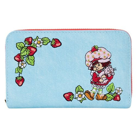 Loungefly Strawberry Shortcake Denim Plaid Zip-Around Wallet