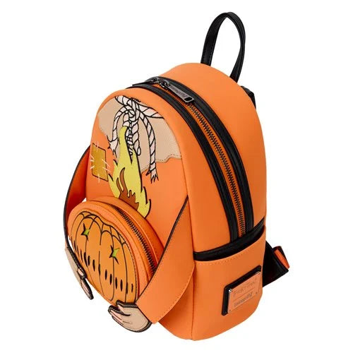 Loungefly Trick 'r Treat Flaming Head Sam Mini-Backpack Glow in the Dark