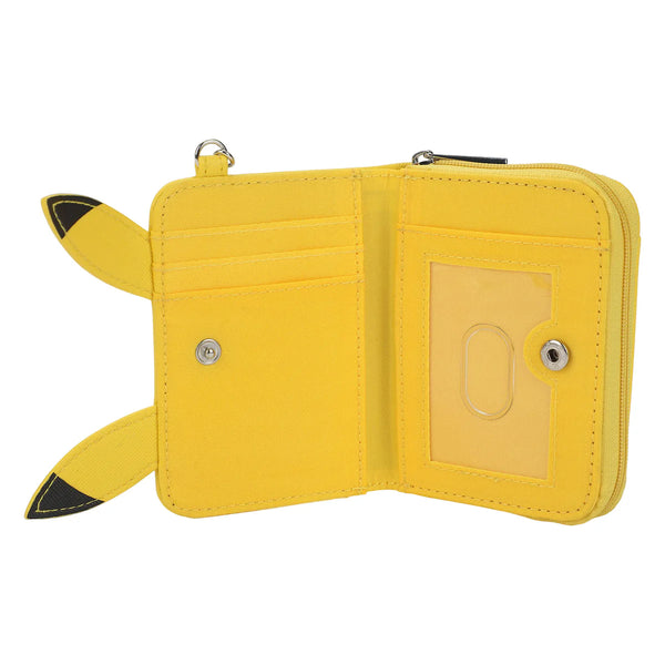 Pokemon Pikachu Face Yellow Mini Zip Around Wallet 4.25" x 3.25"