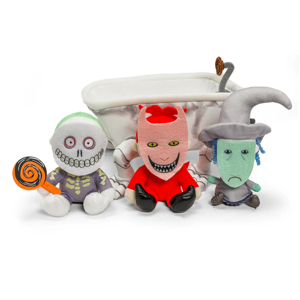 Kidrobot The Nightmare Before Christmas Lock, Shock & Barrel in Bathtub 9” Interactive Plush