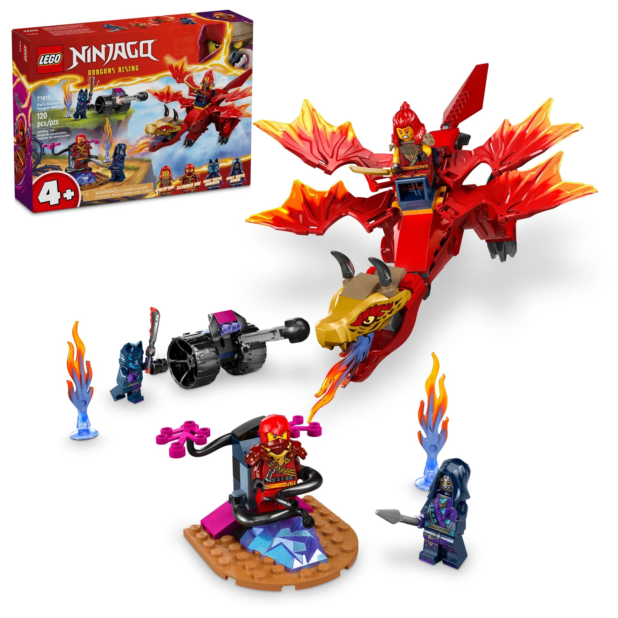 LEGO NINJAGO Kai’s Source Dragon Battle Adventure Playset with Buildable Model and 4 Posable Ninja Action Figures - 71815