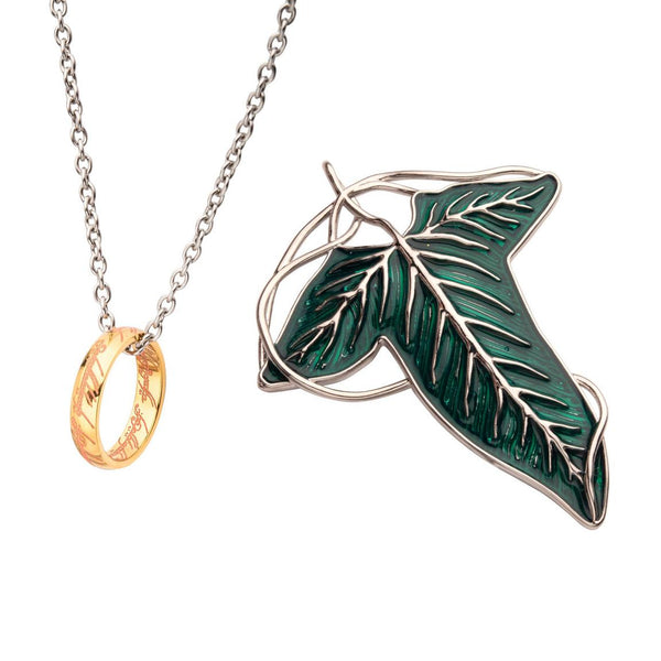Lord of the Rings Frodo's Leaf Brooch and The One Ring Collectors Box