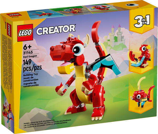 LEGO Creator 3 in 1 Red Dragon Toy - 31145