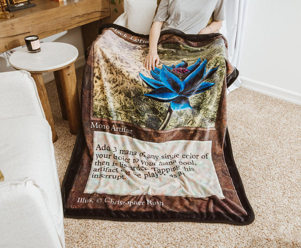 Magic: The Gathering Black Lotus Card Double-Sided Fleece Throw Blanket 45x60