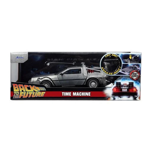 Back to the Future 1 Time Machine with Light Die-Cast 1:24 Scale Metal Vehicle