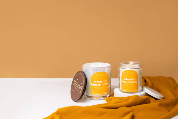 Literari Goods, Co | Wizards Butter Brew Book Themed Candles + Gifts - Fall Bookish Candle - Christmas Candle - Gift for Book Store
