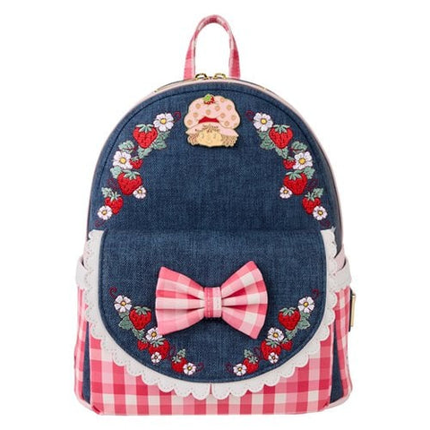 Strawberry Shortcake Denim Gingham Mini-Backpack Loungefly