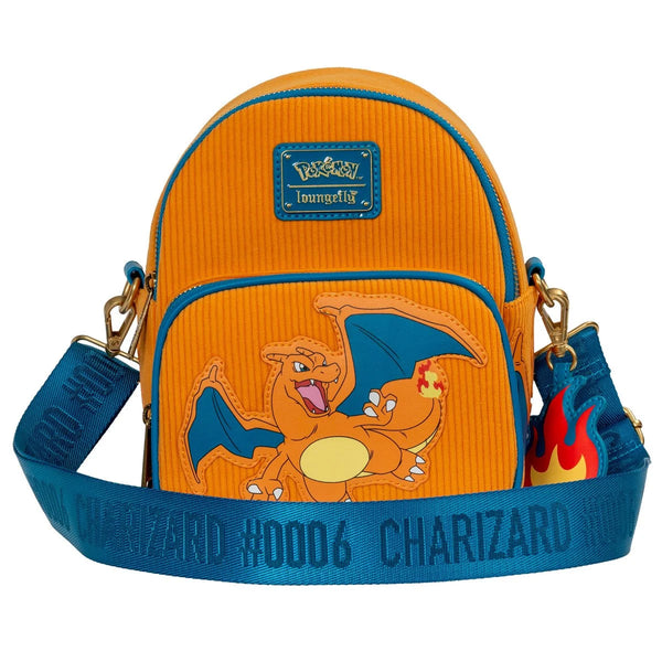 Loungefly Pokemon Charizard Corduroy Convertible Mini-Backpack - Entertainment Earth Exclusive