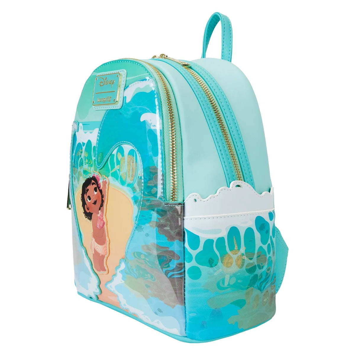 Loungefly Disney Moana Celestial Ocean Mini Backpack - Navy Blue & Aqua LoungeFly Moana Ocean Waves Mini-Backpack – Blueberry Cat main image 3