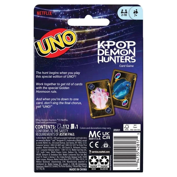 UNO Kpop Demon Hunters Card Game