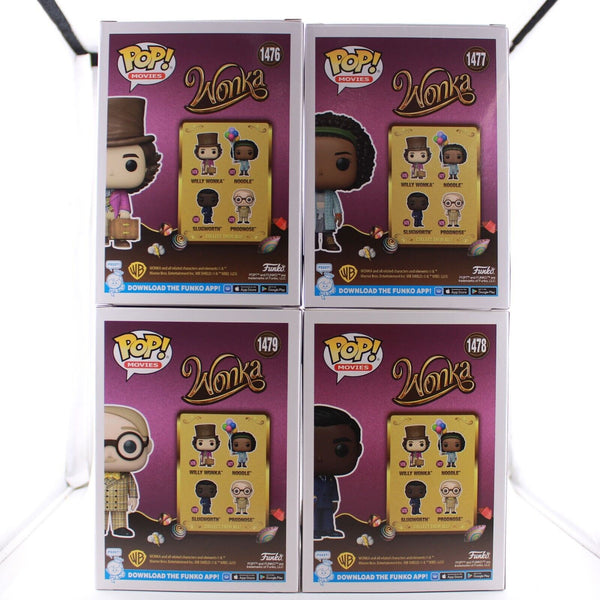 Funko Pop Movies Wonka 2023 Complete Set of 4 - Willy Wonka / Noodle / Prodnose