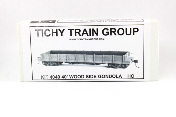 HO scale - Early 40' Steel Flat Car w/ Wood Gondola Sides - Tichy - Kit 4040