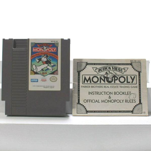 Nintendo NES Game with Manual - Monopoly - Cleaned, Tested & Working