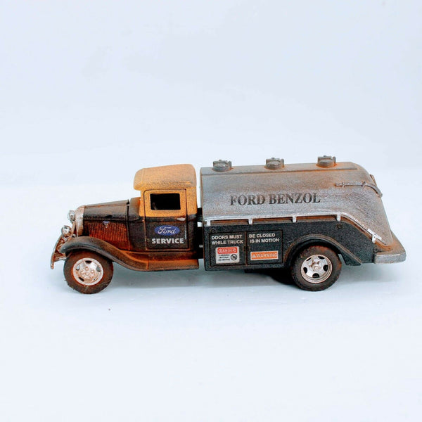 Tins' Toys - Weathered 1934 Ford BB-157 Truck ~ Ford Benzol 1:43 Pull Back