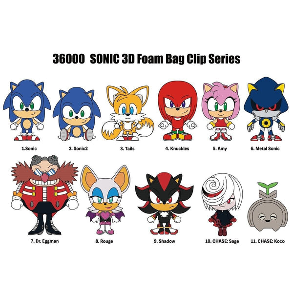 Sonic the Hedgehog 3D Figural Foam Bag Clip Blind Keychain - Shadow Knuckles +
