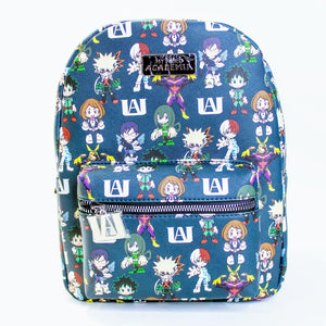 anime backpack mini My Hero Academia Anime Chibi Faux Leather 11" Mini Backpack / Bag – Blueberry Cat