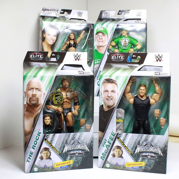 WWE Elite Wrestlemania Complete Set of 4 - Mattel Toy Wrestling Figure Nicholas