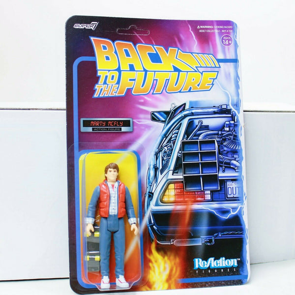 Back to the Future Marty McFly 1980s 3.75" ReAction Figure Super7 Retro Package
