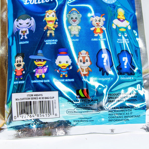 Disney 90's Cartoons Figural Foam Bag Clip Series 1 Blind Bag Pack Keychain