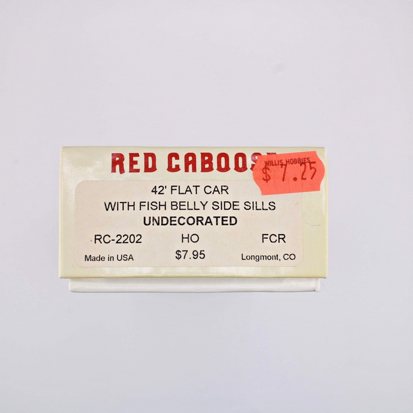 HO scale - 42" Undecorated Flat Fish Car - Red Caboose Kit