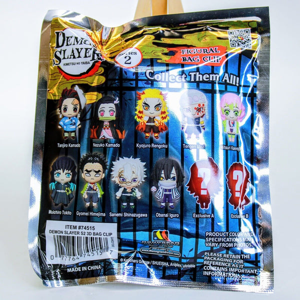 Demon Slayer Anime 3D Figural Foam Bag Clip Series 2 - Blind Bag Pack Keychain