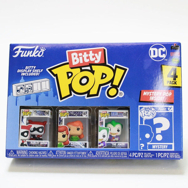 Funko Bitty Pop DC Batman Harley Quinn / Joker / Poison Ivy 4 Pack Vinyl Figures