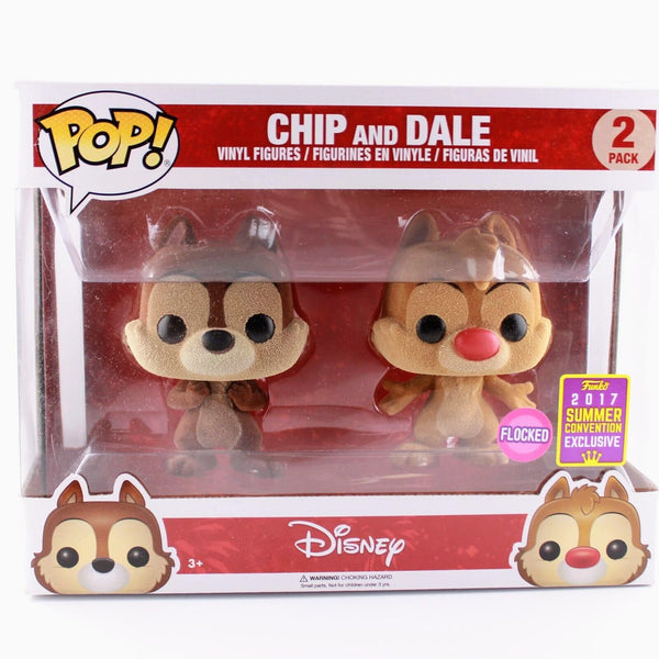 Funko Pop Disney Chip and Dale - 2017 Summer Convention Flocked Exclusive 2 Pack