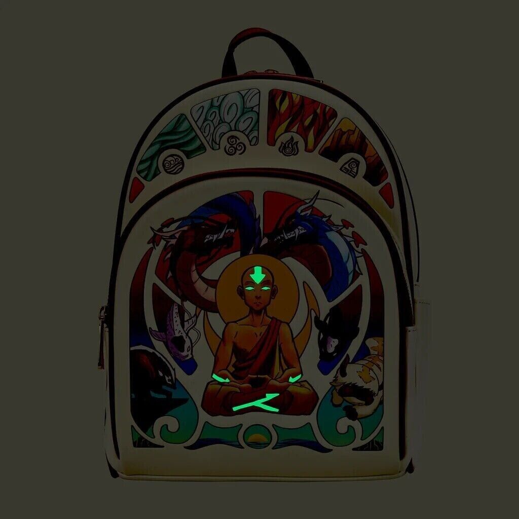 avatar: the last airbender mini backpack Loungefly Avatar: The Last Airbender Aang Meditation GITD 11" Mini Bac –  Blueberry Cat