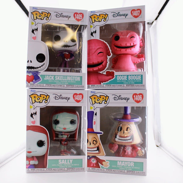 Funko POP Nightmare Before Christmas Valentines Set of 4 Oogie Jack Sally Mayor