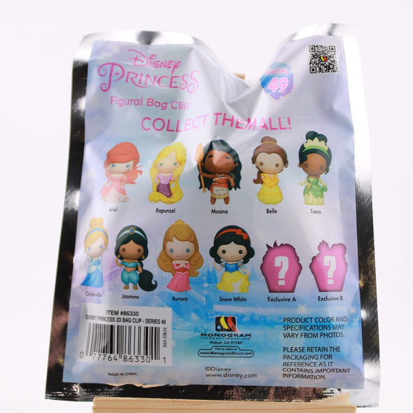 Disney Princess Figural Foam Bag Clip Metallic 3D Blind Bag Keychain Series 49