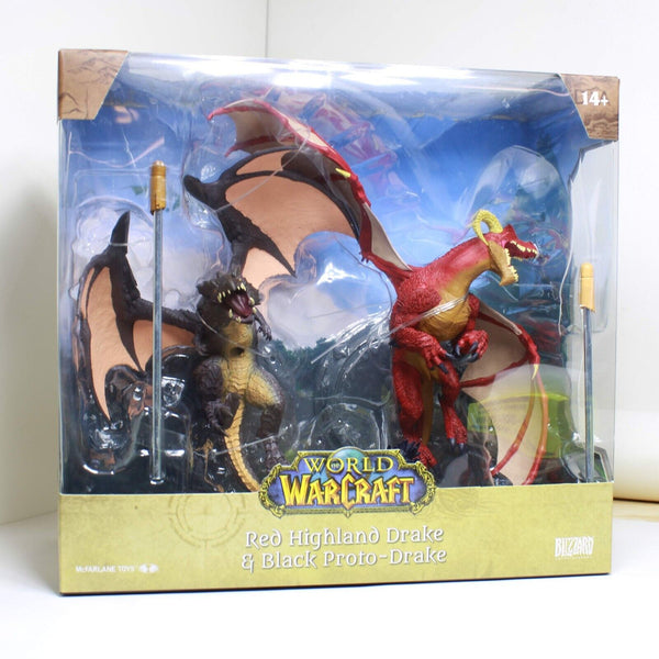 World of Warcraft WoW Red Drake and Black Drake 1:12 Scale Dragon Figure 2-Pack