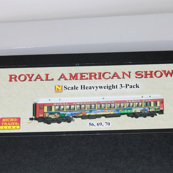 N Scale Model Trains - Royal American Shows set of 3 passenger cars 56 - 69 - 70