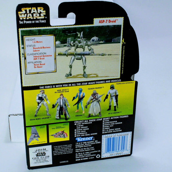 Star Wars Power of The Force Asp-7 Droid - Kenner Green Card Figure