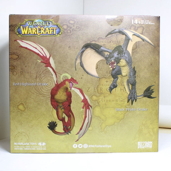 World of Warcraft WoW Red Drake and Black Drake 1:12 Scale Dragon Figure 2-Pack