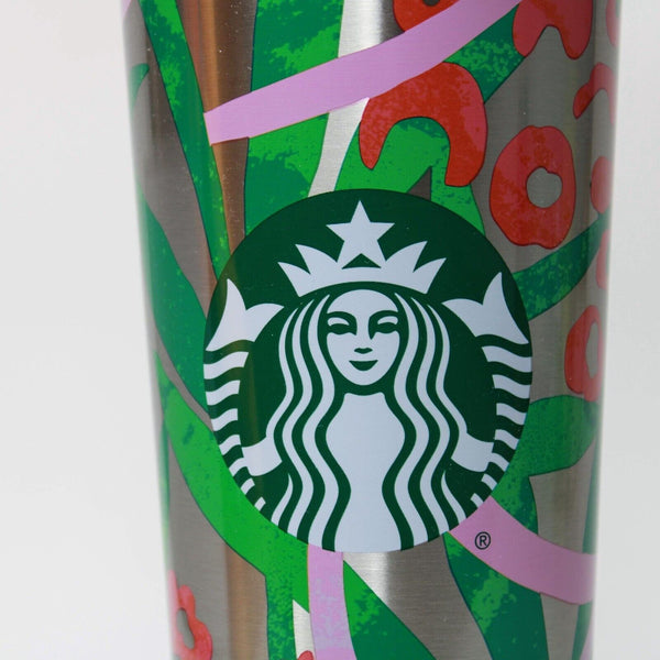 Starbucks 2021 JUNGLE CHEETAH SS Cold Cup Venti Stainless Steel Pink Green 24oz