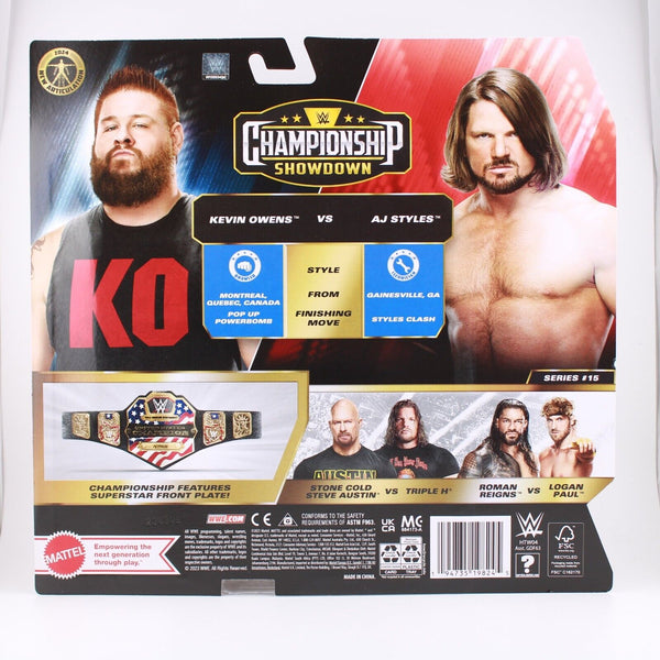 WWE AJ Styles vs. Kevin Owens Championship Showdown Series #15 Set of 2 Figure