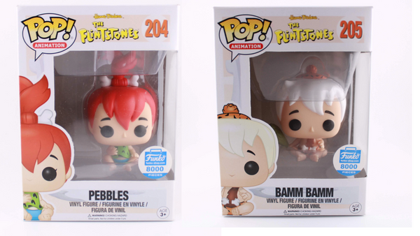 Funko POP Flintstones Pebbles #204 & Bamm Bamm #205 Funko Shop Exclusive 8000 pc