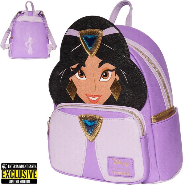 Loungefly Disney Aladdin Jasmine Purple Cosplay 11" Mini-Backpack EE Exclusive