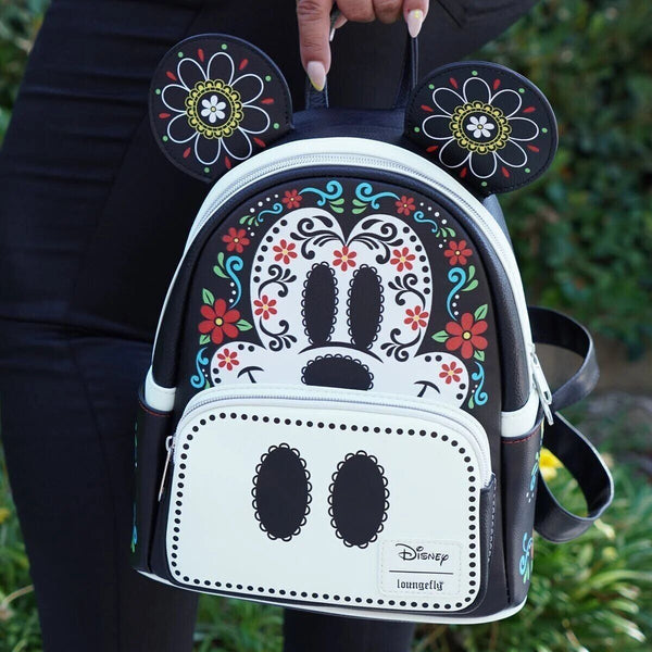 Loungefly Disney Mickey Mouse Day of the Dead Mini Backpack / Bag GITD Exclusive