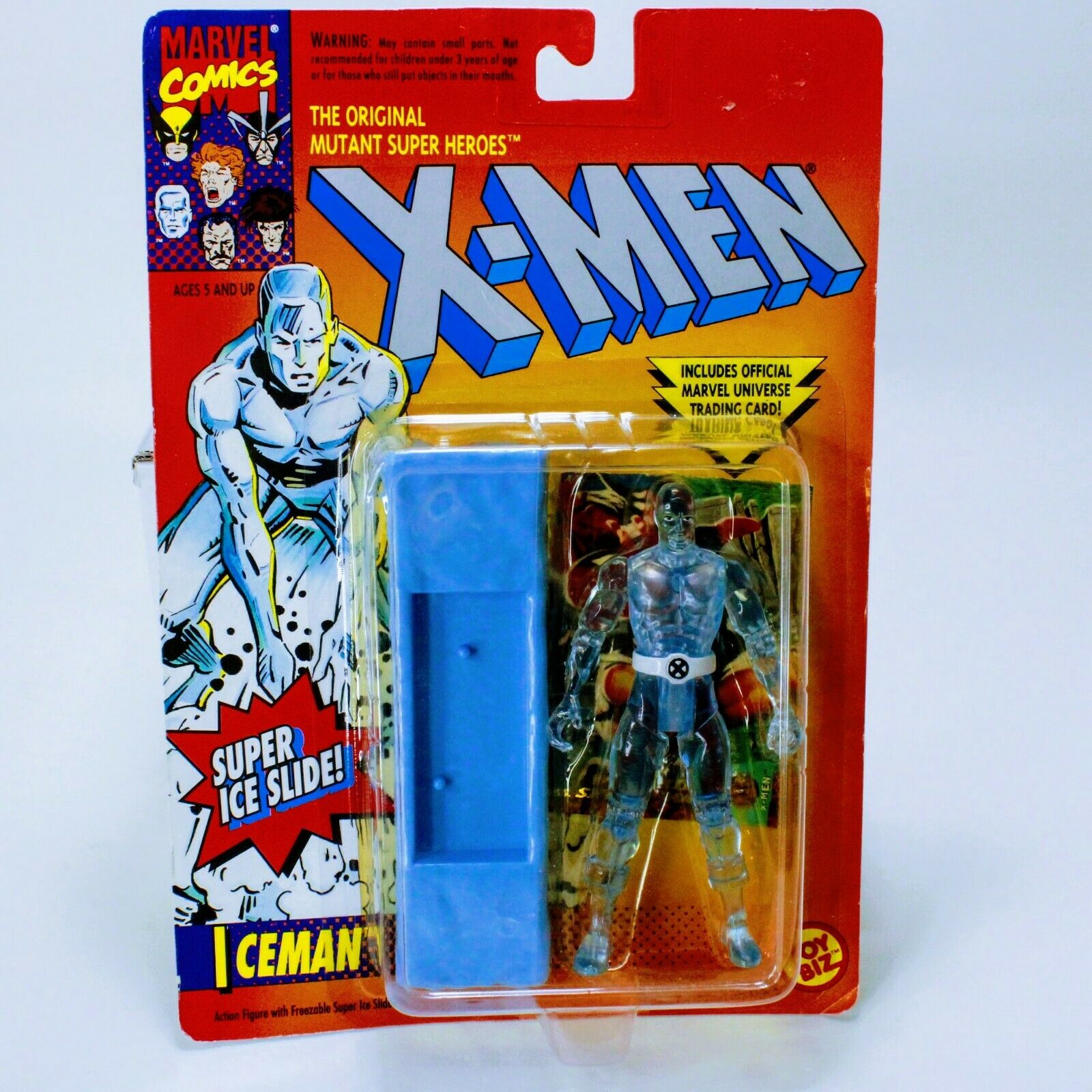 X-Men Marvel Comics Iceman w/ Super Ice Slide - Vintage Toybiz ~4.75" Figure