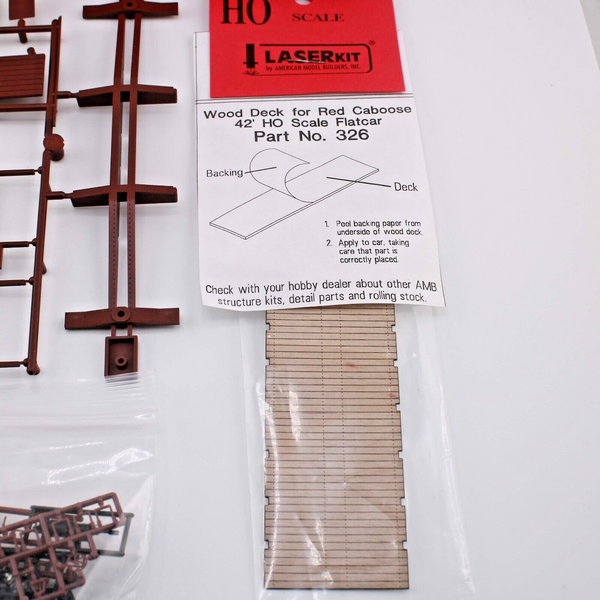 HO scale - 42" Undecorated Flat Fish Car - Red Caboose Kit