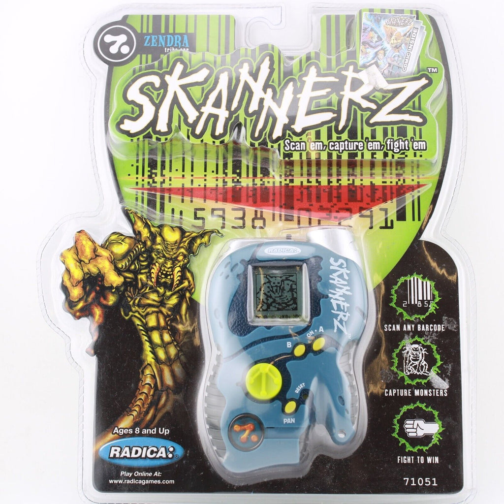 barcode monsters Vintage Skannerz Blue Zendra Tribe One LCD Game