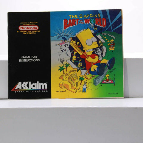 Nintendo NES Manual only - Bart vs. the World