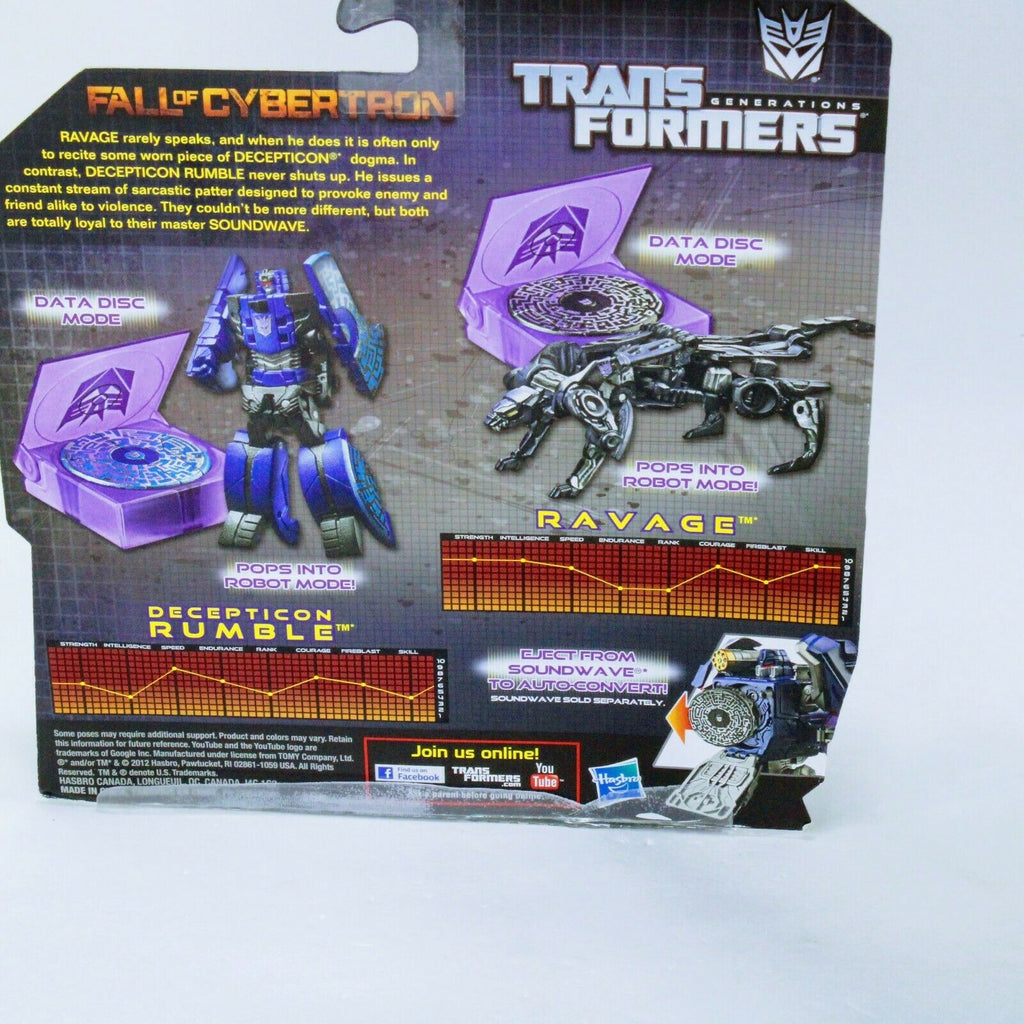 Transformers Fall of Cybertron Ravage Rumble -Generations Data Disc Ca ...