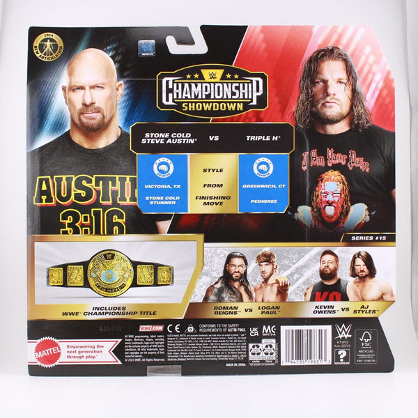 WWE Triple H vs. Steve Austin Championship Showdown Series #15 Set of 2 Figure