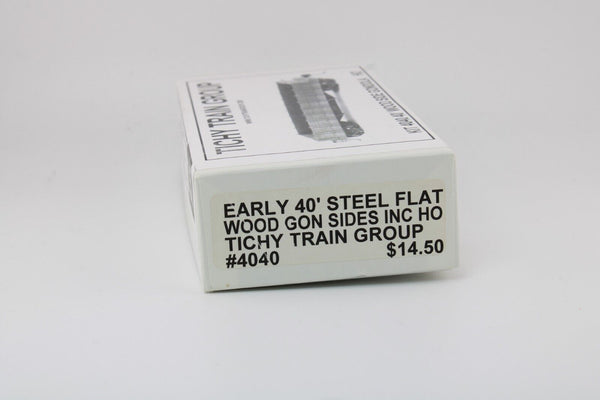 HO scale - Early 40' Steel Flat Car w/ Wood Gondola Sides - Tichy - Kit 4040