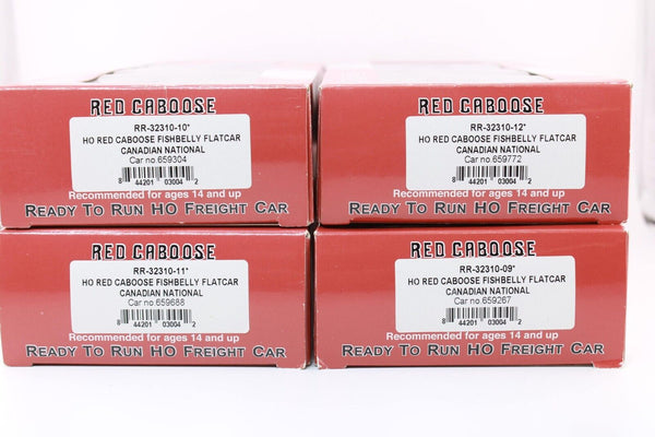 HO scale - Set of 4 CN close rd # - Red Caboose - Fishbelly Flatcar BLT 10-21