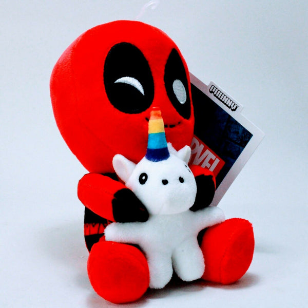 Marvel Comics Deadpool riding a Unicorn - 8" Plush Figure Phunny Kidrobot